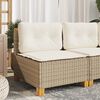 vidaXL Divano Giardino Senza Braccioli con Cuscini Beige in Polyrattan
