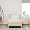 vidaXL Letto a molle con materasso Crema 90 x 200 cm Tessuto
