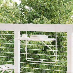 vidaXL Tavolo da Balcone Bianco 60x40 cm in Acciaio