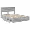 vidaXL Letto con Contenitore con testiera Grigio Sonoma 140 x 200 cm
