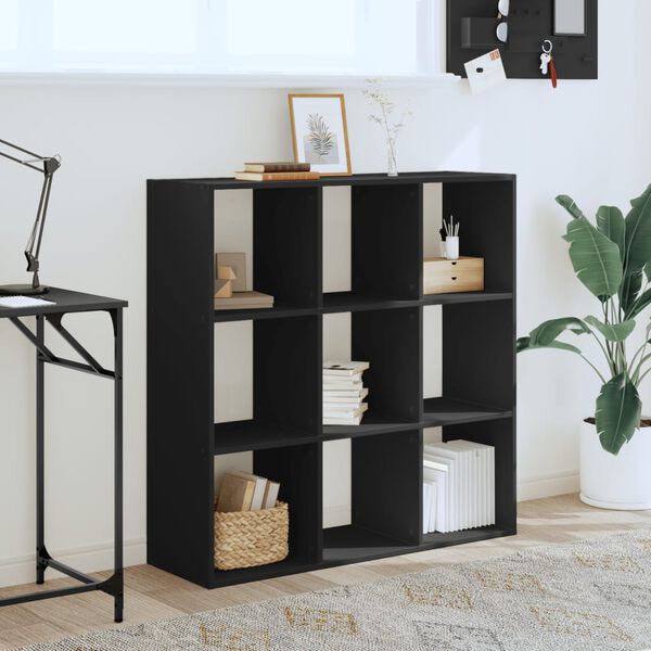 vidaXL Libreria Nera 102x32x102 cm in Legno Multistrato