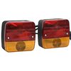 vidaXL Luci Rimorchio 2 pz Rosso 10,5x5x9,5 cm 12V Lampadina Classica