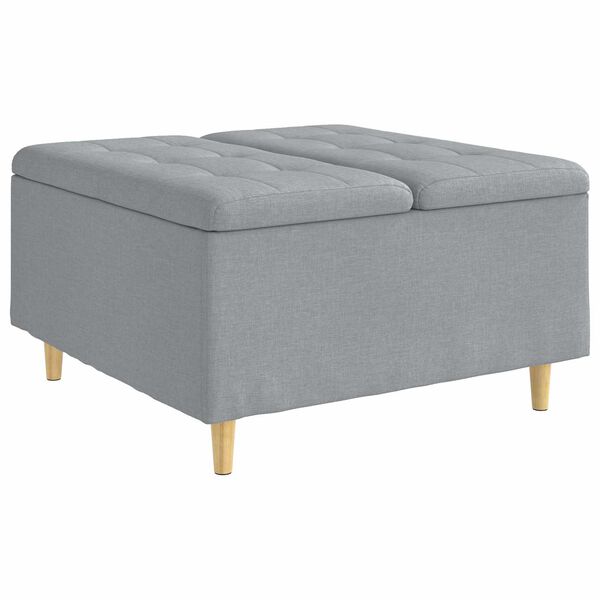 vidaXL Pouf contenitore Grigio chiaro 80 x 80 x 45 cm Tessuto