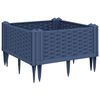 vidaXL Fioriera Giardino con Picchetti Grigio Blu 42,5x42,5x28,5 cm PP