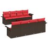 vidaXL Set Divano da Giardino 9 pz Marrone polyrattan