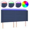 vidaXL Testiera a LED Blu 183x16x118/128 cm in Tessuto