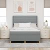 vidaXL Letto a molle con materasso Grigio chiaro 140 x 190 cm Tessuto