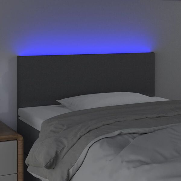 vidaXL Testiera a LED Grigio Scuro 100x5x78/88 cm in Tessuto