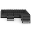 vidaXL Set Divani da Giardino 8 pz con Cuscini Massello di Pino Nero