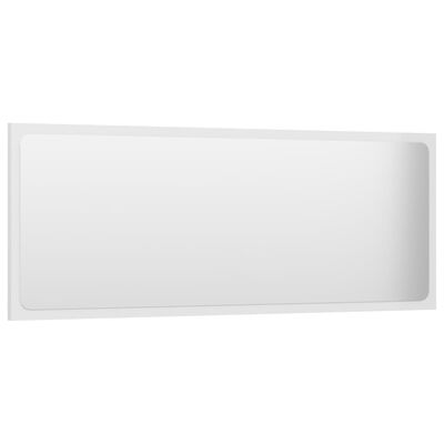 vidaXL Specchio da Bagno Bianco Lucido 100x1,5x37 cm Legno Multistrato