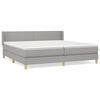 vidaXL Giroletto a Molle con Materasso Grigio Chiaro 200x200cm Tessuto