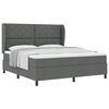 vidaXL Letto a molle con testiera Grigio scuro 180 x 200 cm Tessuto