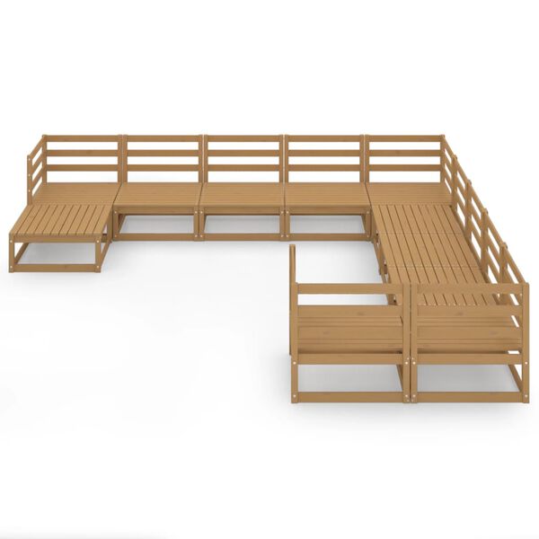 vidaXL Set Divani da Giardino 11 pz in Legno Massello di Pino