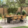 vidaXL Set da Pranzo per Giardino 9 pcs Nero e Marrone polyrattan