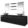 vidaXL Set Mobili da Bagno 10 pz con Lavabo e Rubinetto Nero