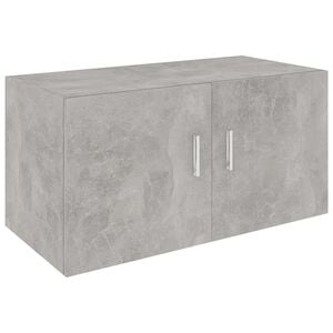 vidaXL Armadietto Parete Grigio Cemento 80x39x40 cm Legno Multistrato