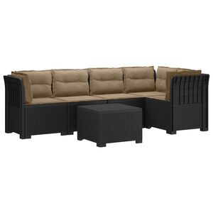 vidaXL Divano da Giardino 5 Posti con Cuscini Stile Rattan PP