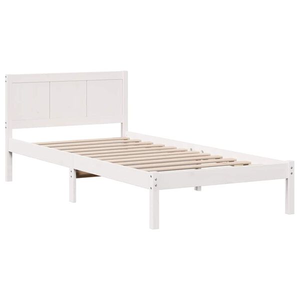 vidaXL Struttura del letto Bianco 80 x 200 cm Legno massello di pino
