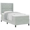 vidaXL Letto a molle con testiera Grigio chiaro 90 x 190 cm Velluto