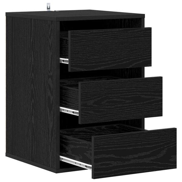 vidaXL Mobile con Cassetti con cassetto Rovere Nero 41 x 40 x 58 cm