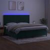 vidaXL Letto a Molle con Materasso e LED Verde Scuro 200x200cm Velluto
