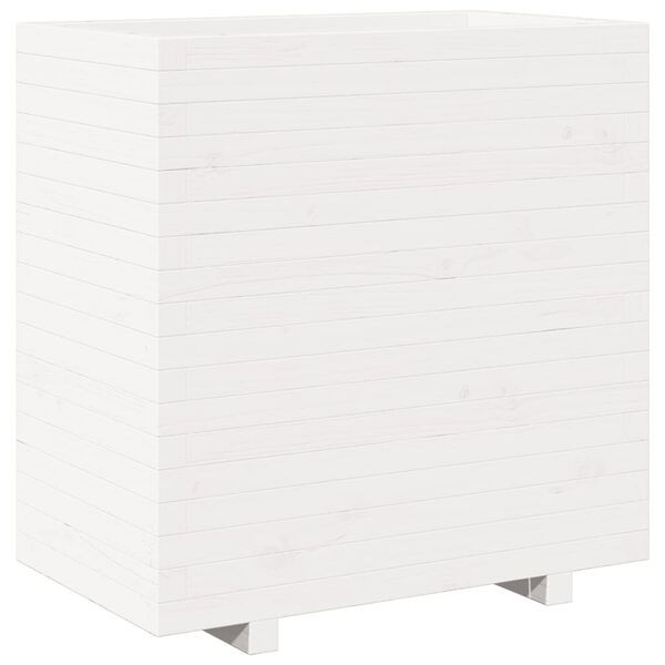 vidaXL Fioriera da Giardino Bianca 70x40x72,5cm Legno Massello di Pino
