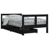 vidaXL Giroletto per Bambini con Cassetti Nero 80x160 cm Massello Pino