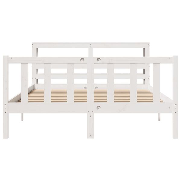 vidaXL Letto senza Materasso Bianco 120x200 cm Legno Massello di Pino