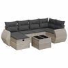 vidaXL Set Divani da Giardino 7pz con Cuscini Grigio Chiaro Polyrattan