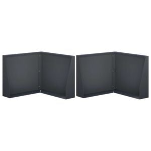 vidaXL Muro di contenimento 2 pz 50 x 50 x 40 cm Acciaio Antracite