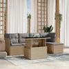 vidaXL Set Divano da Giardino 6 pz con Cuscini Beige in Polyrattan