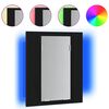 vidaXL Mobiletto con specchio a LED per bagno Rovere Nero 40x12x45 cm