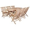vidaXL Set di Mobili da Giardino 7 pz Naturale Legno di teak solido