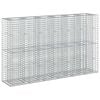 vidaXL Letto rialzato in gabbione 3 pz 250 x 50 x 150 cm Argento