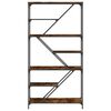 vidaXL Libreria Rovere Fumo 91x36x176 cm Legno Multistrato e Acciaio