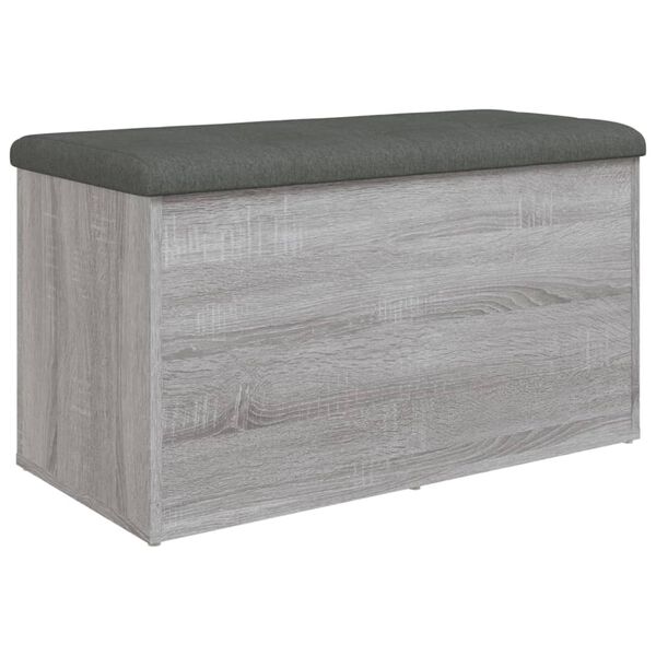 vidaXL Panca Portaoggetti Grigio Sonoma 82x42x45 cm Legno Multistrato
