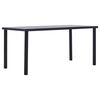 vidaXL Tavolo da Pranzo Nero e Grigio Cemento 160x80x75 cm in MDF