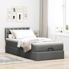 vidaXL Pouf Letto con Materasso e LED Grigio Scuro 80x200cm in Tessuto