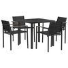 vidaXL Set di Mobili da Esterno 5 pcs Nero e antracite 80 x 80 x 73 cm