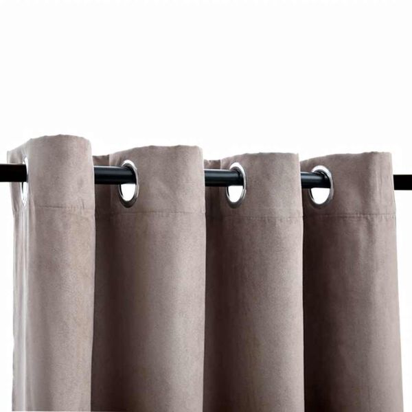 vidaXL Tende Oscuranti con Anelli Metallo 2 pz Grigio Talpa 140x175 cm