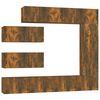 vidaXL Set di Mobili Porta TV 7 pz Rovere Fumo in Legno Multistrato