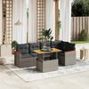 vidaXL Set Divano da Giardino 6 pz con Cuscini Grigio in Polyrattan