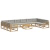 vidaXL Set di divani da esterno 11 pz Bianco e Grigio Chiaro