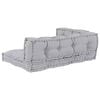 vidaXL Cuscino per Divano Pallet 3 pcs Grigio 120 x 80 x 38 cm Tessuto