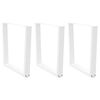 vidaXL Gambe per tavolo da pranzo a forma di V 3 pz bianche 80x(72-73,3) cm in acciaio