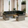vidaXL Set Divani da Giardino 13 pz con Cuscini Grigio in Polyrattan