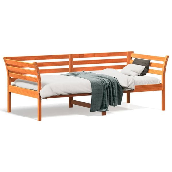 vidaXL Dormeuse senza Materasso Marrone Cera 75x190 cm Legno di Pino