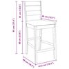 vidaXL Sgabelli da Bar con Cuscini 2pz Naturale Legno Massello Hevea