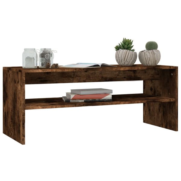 vidaXL Tavolino da Salotto Rovere Fumo 100x40x40 cm Legno Multistrato