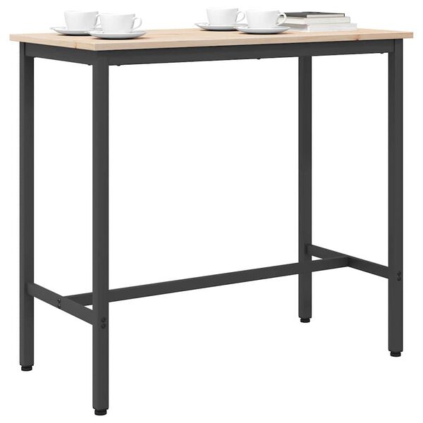 vidaXL tavolo Naturale 100 x 50 x 91 cm Legno ingegnerizzato e acciaio